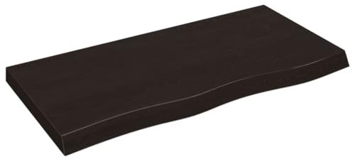 vidaXL Dessus de Table Marron foncé Bois chêne Massif traité