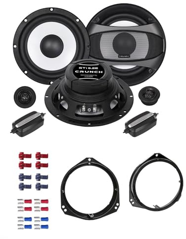 Crunch GTi6.2E Auto Lautsprecher mit Einbauset passend für Opel Tigra Twintop Coupe 2004-2009 Türen vorne 400 Watt 165mm 2 Wege Kompo
