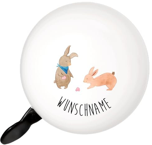 Mr. & Mrs. Panda klingel mit Namen Hasen Muschel - Personalisierte Geschenke, Fahrradklingel, Strand, Meer, Personalisiert, Muttertag, Bedruckt, Beste Freundin, Muscheln, Best Friends