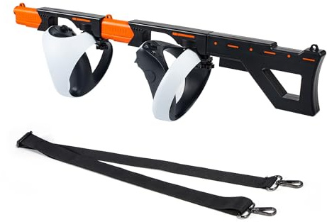 DEVASO Magnetic VR Gun Stock for PSVR2, 3-in-1 Changing VR Handle Accessories for Playstation VR2, Handle Attachment with Shoulder Straps for Enhance FPS Gaming Experience