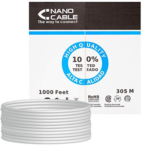 Monkey Ladder Cable de red Cat.5e UTP rígido AWG24 de 305 m, ideal para conexiones de red en oficinas y hogares.