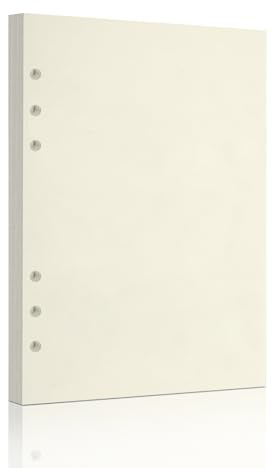 A5 Blanko-Nachfüllpapier, lose Blätter, 6 Löcher, Notizbuch-Nachfüllpackungen für 6-Ringe, nachfüllbar, Notizbuch, Planer, Tagebuch, Malerei, leere Seiten, 80 Blatt/160 Seiten, beige blanko, A5