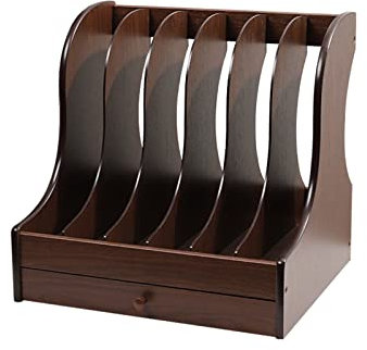 Generisch Zeitschriftensammler, Aktenständer mit Schublade, Desktop-Aktenaufbewahrungsbox, Aktenbox, Büro-Informationsständer, Ordnerständer, Bücherständer, Bücherregal, Holz-Aktenordnerstän