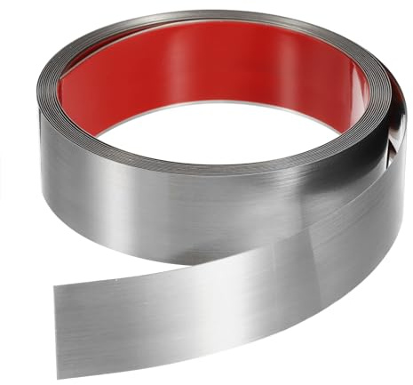 QUARKZMAN Pelar Pegar Recortar Moldura y Moldura de Pared Zócalo de Pared de Vinilo Autoadhesivo Plateado Cepillado 16.4' x 1.6 Moldura de Acero Inoxidable para Pared Chimenea