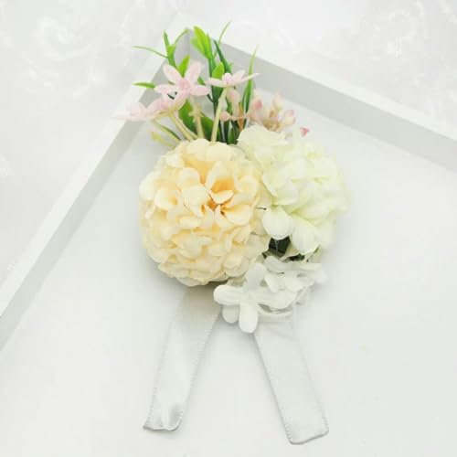 Ansteckblume, einzigartiges Design, Ansteckblume für den Bräutigam, Braut, Handgelenk, Ansteckblume, handgefertigt, rosa Rose, Orchidee, Blume am Handgelenk, F