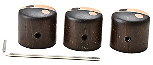 ULDIGI Lautstärkeregler für E-gitarren 3 Stück Schwarze Holzknöpfe Bassregler und Gitarrenzubehör Verstellbar Passend für E-gitarre und Andere Musikinstrumente für Musikliebhaber