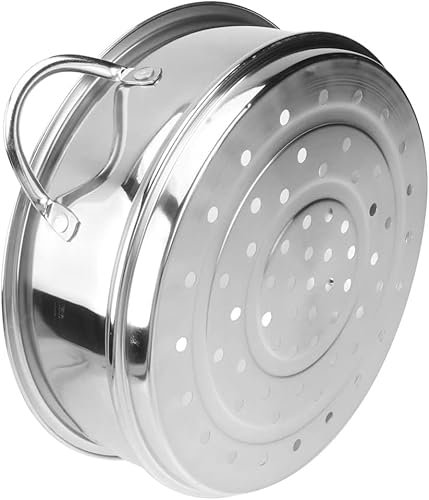 Gemüsedampferkorb, Fischdampfer Dampfgarer-Pfannen, Edelstahl-Dampfgarer, 24 cm, Dampfgarkorb for die Küche, for Gemüse, Dim Sum, Knödel, Brötchen, Hühnchen, Fisch, Fleisch(23.6X22X7.7CM)
