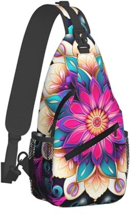 QVUEagriSJ Umhängetasche für Herren und Damen, Umhängetasche, britische Flagge, Umhängetasche, Brusttasche für Reisen, Sport, Boho Mandala, Einheitsgröße, Sling-Rucksäcke