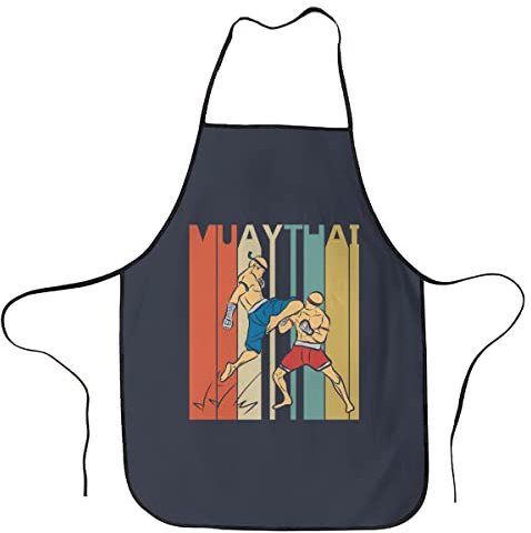 Lsjuee Muay Thai Vintage Grillschürzen für Männer und Frauen - lustige Schürzen für Mama, Papa, Freund, professionelle Kochschürze, Einheitsgröße, am besten zum Kochen, Backen, Gartenarbeit, Grillen