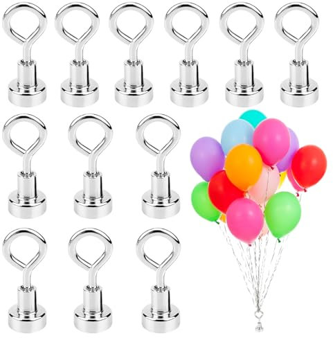 IGXX 12 Pesi per Palloncini, Supporto per Palloncini, Peso per Palloncini a Elio, Peso per Palloncini magnetici, Pesi per Palloncini riutilizzabili per Feste, Matrimoni, Compleanni, Natale(Argento)
