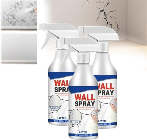 FLLUOUZH Magic Wall Repair Spray Set – Staub- Und Fleckenabweisend, Vielseitige Wandreparaturfarbe, Wand-Sprühfarbe, Wasserbasierte Farbe, Weißes Peeling, Deckt Flecken Ab (3 Stück)