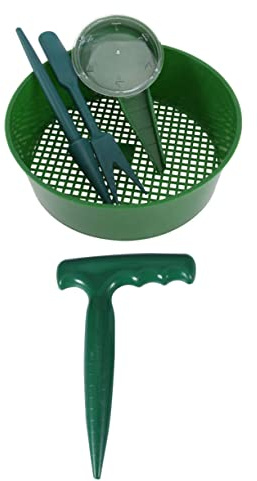 GAROZATION 5stücke Teiliges Gartenwerkzeug Multifunktionaler Bodenbohrer Sämaschine Setzlingstransplanter Und Erde-sieb Für Balkon Leicht Und Benutzerfreundlich