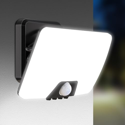 vighep Led Strahler mit Bewegungsmelder Außen, 24W Superhell Scheinwerfer Fluter mit 3 Leuchtmodi, 3000K-6500K 5CCT Aussenlampe, IP65 Wasserdicht Außenleuchte für Garage Hof Garten Innenhöfe