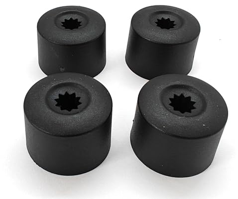 Partsdealers Wheel Nut Covers - Durable Bolt Covers Caps (4, Matt Black, 24mm VW Locking)
