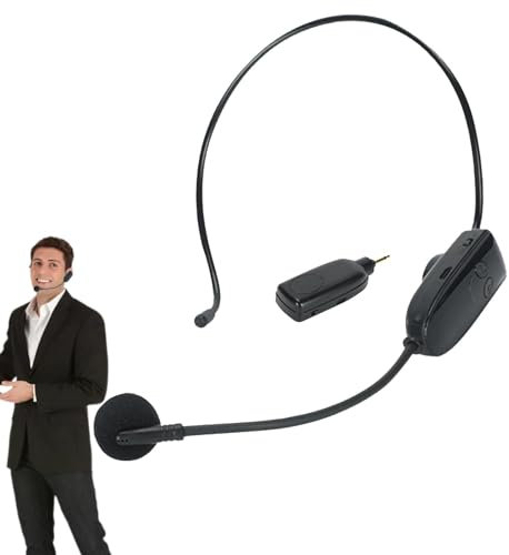 Microphone amplificateur de voix sans fil – Casque mains libres portable pour enseignant, amplificateur de voix rechargeable 2,4 G avec microphone à clipser