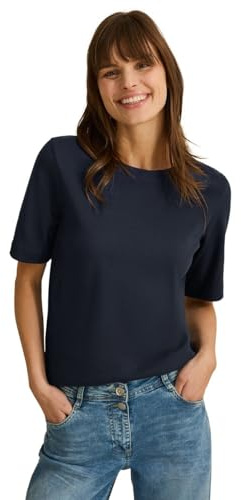 Cecil B322914 Camiseta básica Acanalada para Mujer, Color Azul Universal, Talla XS, Azul Universal, XS