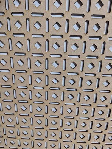 Panel decorativo de madera, tabique de pared, rejilla de cubierta de radiador, decoración de muebles, corte láser de tablero MDF de 3 mm de grosor (tamaño 1200 mm x 620 mm) patrón (011B) fabricado en