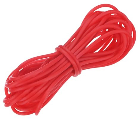 M METERXITY Cordón De Tubo De Goma Hueco 5.5 Yardas 3mm Rojo Brillante | Cuerda Elástica Con Agujero De 1.5mm, Cordones Elásticos, Para Barbería, Para Hacer Joyas/Manualidades/Collares/Pulseras