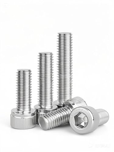 50 Stück Zylinderschrauben mit Innensechskant M3×12 mm, Edelstahl A2 V2A, Vollgewinde nach DIN 912 / ISO 4762, rostfreie Maschinenschrauben