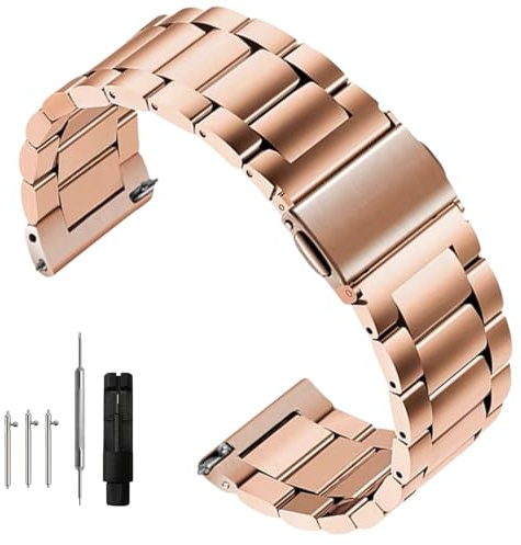 Nizonlaie Correa de Reloj Correa Metálica de Reloj 14mm 16mm 18mm 20mm 22mm 24mm Liberación Rápida Acero Inoxidable Metal Correa Pulsera de Metal Inteligente para Hombres y Mujeres