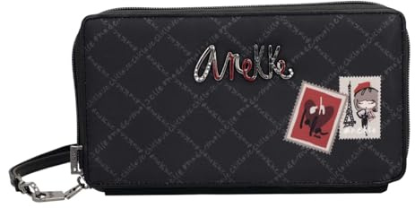 Anekke Monedero Estuche de identificación Mademoiselle Passport Wallet Multicolor Gris Oscuro
