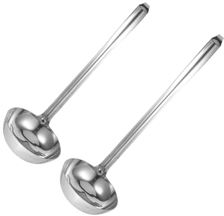 DIKACA 2 Stück Soßenlöffel Klein aus Edelstahl mit Haken Design und Rutschfest Kleine Saucenkellen zum Servieren in Küche