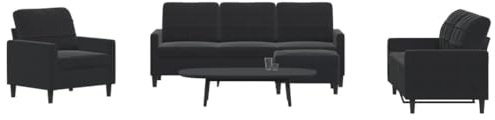 WEMYUFURN Conjunto de sofá de 3 plazas de terciopelo con taburete, estructura de metal, tela de felpa, juego de tapicería, cómodo y moderno