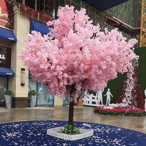 Árbol de Cerezo Artificial Rosa, árbol De Sakura Artificial Flores De Seda Falsas, Hecho a Mano, para Interiores y Exteriores, hogar, Oficina, Fiesta, Boda,001,1.5 * 1.5m