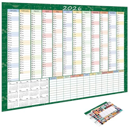 Großer Kalender 2026 | Großes Format 74 x 51 cm für Büro und Zuhause – Wandkalender, Jahreskalender, für Haus, Schule, Reinigung, Übung, Urlaub, Party, Geburtstag, Reisen, Lesen, Gesundheit