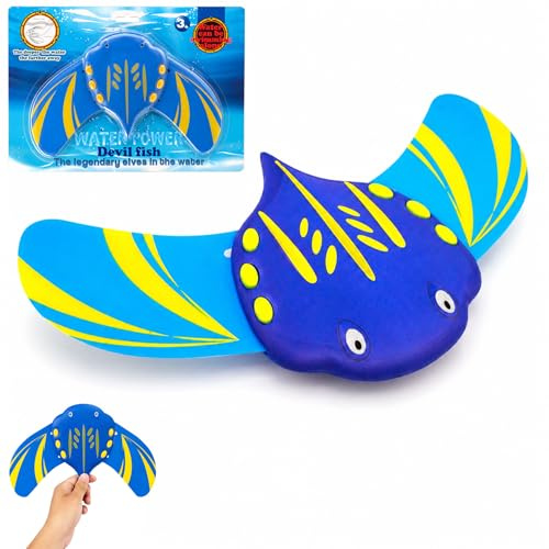 GoTilo Unterwasser Gleiter XXL Blau, Tauchspielzeug Kinder, Pool Spielzeug Fisch, Wasserspielzeug Kinder für Schwimmbad, Meer, Gartenpool, Sommerurlaub & Poolparty