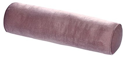 Nunubee Traversin doux avec housse en velours lavable Coussin pour les lombaires, Coton, marron clair, 15*60cm