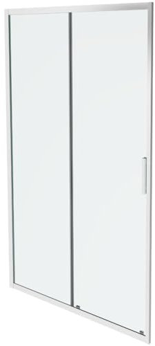 Jacob Delafon - Porte de Douche Coulissante L'ingénieuse 160cm - Montage facile cliquer et bloquer - Verre Anticalcaire - 1600x1950x8 mm - Chrome - E23C160-GA