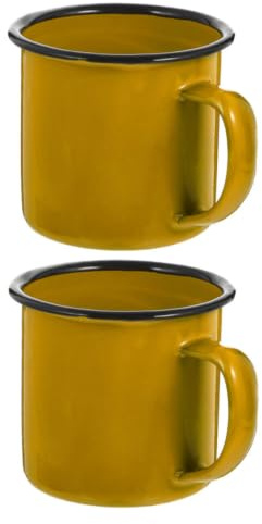 TOYANDONA Retro Kaffeetasse Vintage Milchbecher Emaille 6.5Cm Rutschfester Griff Multifunktions Kaffeetasse Für Zuhause Outdoor Camping