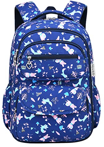 Mädchen Schulrucksack Grundschule, Leichter Rucksack Kinder Schulranzen | 5–12 Jahre; Ergonomisch; Wasserabweisend; Mehrere Taschen; Schülerinnen; Reflektoren; Große Kapazität; Schul- und Ausflüge