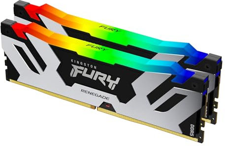 Kingston Fury Renegade Schwarz RGB 32GB 6000MT/s DDR5 CL32 DIMM Desktop Gaming Speicher (Kit mit 2 ) - KF560C32RSAK2-32