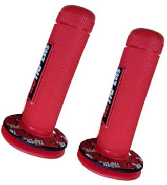 NICOLIE Manopole per moto Motocross Grip Manubrio Dirt Pit Bike 7/8 Manopole in gomma - Rosso - 22 mm