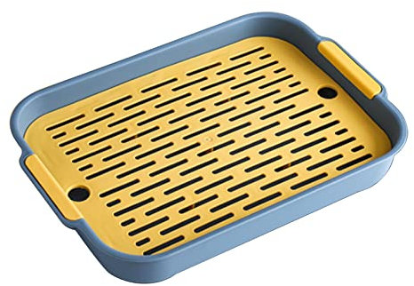 Kaninchen Katzentoilette, Haustier-WC Bettwäsche Urin-Pfanne,Kaninchenkäfig Toilette,Tablett für Baby, Kaninchen, Meerschweinchen, Chinchillas, Frettchen (Blau, S)