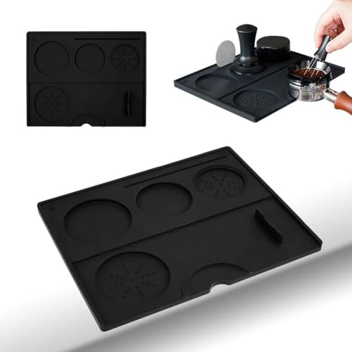 watchget Silicone Espresso Tamping Mat Tamp Station, Black | Non-slip, heat-resistant, protects countertop, fits 51/54/58mm Tools,Espresso Accessory for Home Baristas Bar Coffee Shop