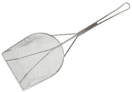 Écumoire en Acier Inoxydable avec Longue Poignée, Louche Écumoire de Friteuse Poignée Écumoire de Crépine à Mailles Fines pour Friteuse de Cuisine, écumage de Graisse et de Mousse(50x17cm)