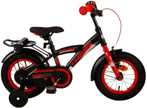 Volare Thombike Kinderfahrrad - Jungen - 12 Zoll - Schwarz Rot