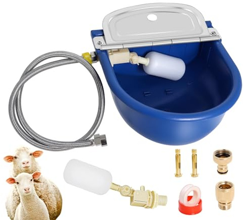 Automatic Water Dispenser for Dogs, Plastic Automatic Dog Waterer Livestock Water Bowl Goat Waterer with 39 inch Water Hose for Horse Water Trough
