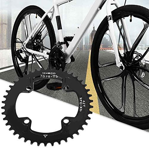 Yctze BCD 104MM 40T 42T Narrow Wide Single Speed ​​Kettenblatt für -Kurbelgarnitur, für AM/XC-Radfahren, Erhältlich in 2 Größen (42T-Scheibe (104BCD))