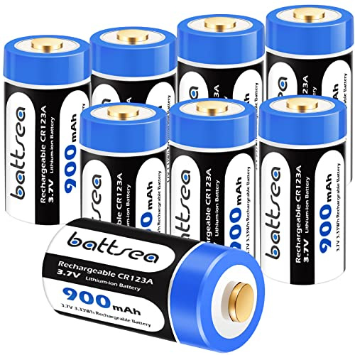 Battsea wiederaufladbare Compatible with Arlo Ersatzbatterien 900mAh, Compatible with Arlo Kamera VMC3030 VMK3200 VMS3230 VMS3330 VMS3430, Taschenlampen, Mikrofon, Rauchmelder, Wecker (8 Packung)