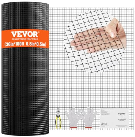 VEVOR Maschendraht 0,9 x 30 m, Volierendraht 12,7x12,7mm Maschenweite 1,06mm Drahtstärke verzinkt Maschendrahtzaunrolle, vinylbeschichtetes Metalldrahtgeflecht für Hühnerstallbarrieren