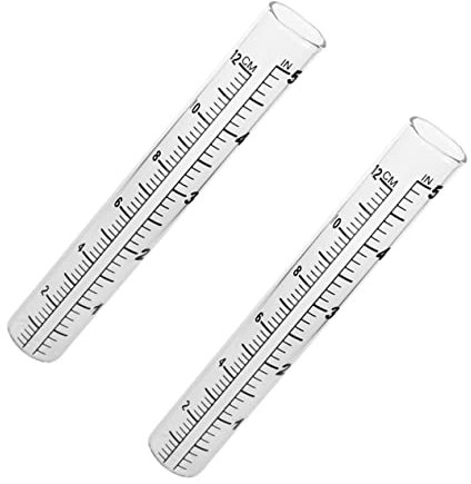 Mipcase Tube de Remplacement pour Pluviomètre 12cm en Verre, Fond Plat