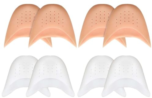 Zehenpolster ballett, 4 Paar Zehenschutz Silikon Soft Gel Zehenkappen Zehenschoner Ballett Spitzenschoner Metatarsal Pads, Passt sich dem Fuß an,Entlastet die Zehen Schmerzlinderung