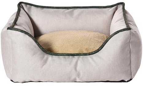 Dehner Lieblinge Kuschelbett Beanie, Hundebett/Katzenbett pflegeleicht, ca. 47 x 37 x 17 cm, Größe XS, aus recycelten Materialien, Oxford/Polypropylen, beige