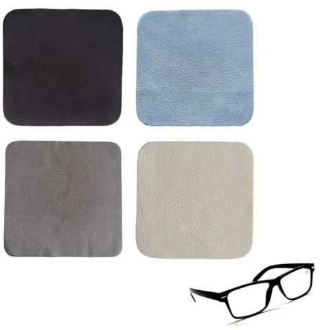 MEXRUMI 4 Stück Mikrofaser Brillenputztuch Mikrofasertuch Brillenqualität Brillenputztuch Handy Und Kamera Putztuch 15 X 15 Cm (4 Farben)