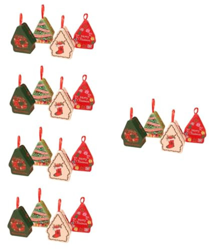 SHOWERORO 20pezzi Scatole Di Natale Per Dolciumi Da Decorativi Per Feste e Regali Per Caramelle e Biscotti Design Unico Per Decorare Albero Di Natale e Festeggiamenti
