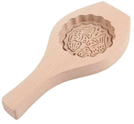 Eujgoov Mooncake Mold Wood, 3D Flower Mönster Månkakform med Tvål, Godis, Muffins, för Kexchoklad, Festivalhandtrycks Eko-miljöbakningsverktyg, DIY (#5)